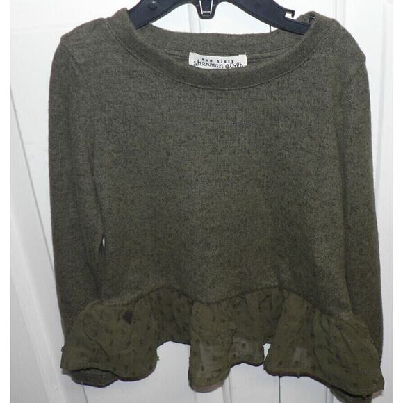 Ten Sixty Sherman girls Toddlers Ruffle Back & Hem Long Sleeve In Olive 2T $17 - Picture 2 of 4